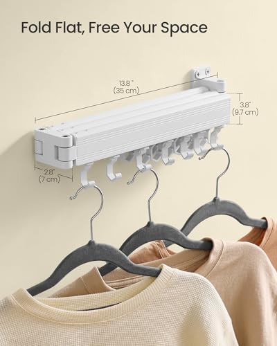 SONGMICS Clothes Drying Rack, Wall-Mounted, Extendable, Foldable Arms - Image 6