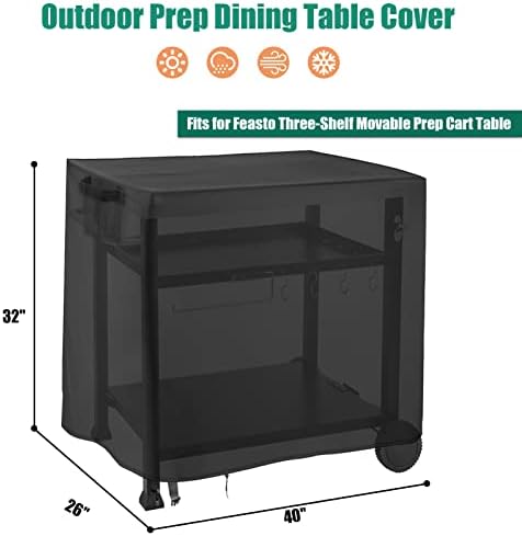Cart Cover for Feasto Three-Shelf Movable Prep and Work Cart Table - Image 2