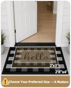 Color&Geometry Outdoor Door Mat 32"x48", Buffalo Plaid Hello - Image 2