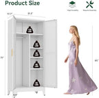 71" Metal Storage Cabinet, Tall Utility Closet Cabinet - Image 2