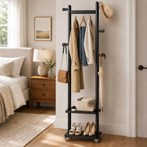 Taitiy Small Clothes Rack Solid Wood Coat Rack Freestanding by Taitiy