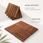 Solid Acacia Deck Tiles, 2.25X Cover, Fast Install, Patio Floor - Image 4