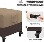 Easy-Going Heavy Duty Outdoor Ottoman Cover, Camel/Dark Brown - Image 5