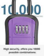 Puroma Key Lock Box Outdoor 4 Digit Code Combination Lockbox House 1 Purple - Image 2