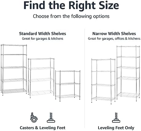 Amazon Basics 4-Shelf Adjustable Heavy Duty Steel Wire Rack Storage Shelving - Image 4