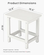Set of 2 HDPE Outdoor Side Table, Weatherproof Small Outdoor Table - Image 3