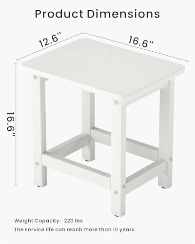 Set of 2 HDPE Outdoor Side Table, Weatherproof Small Outdoor Table - Image 3