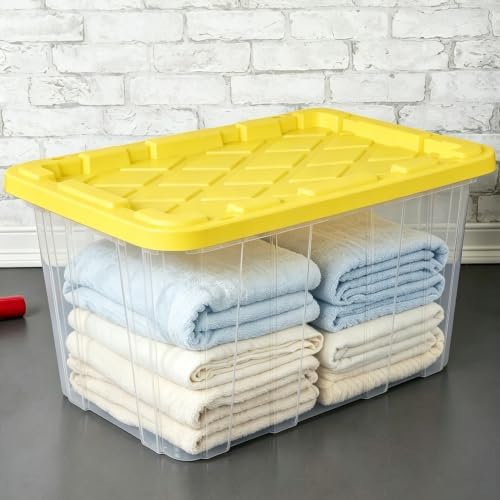 4-Pack 27 Gallon Clear Storage Bins, Heavy-Duty Snap-Fit Lids - Image 6