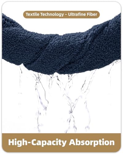 Color&Geometry Small Blue Bathroom Rugs, Non Slip Shower Mat - Image 5