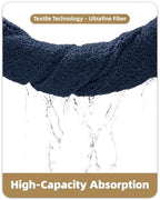 Color&Geometry Small Blue Bathroom Rugs, Non Slip Shower Mat - Image 5