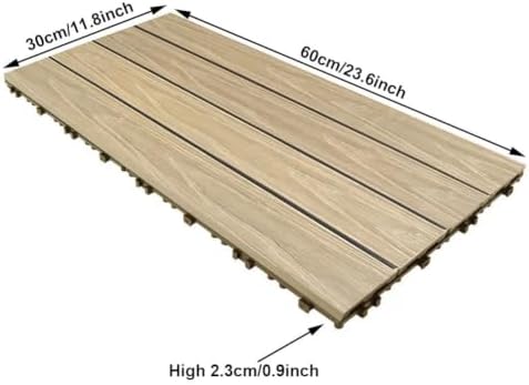 1/6/12 pcs 12x24 Inch Patio Deck Tiles, Waterproof Non-Slip Wood Plastic - Image 4