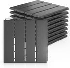 12"x12" Deck Tiles, 9 Pack Interlocking Patio Flooring, Dark Grey by MYCHOIII