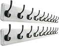 SKOLOO Rustic Wall Mounted Coat Rack, 10 Hooks, Solid Wood by SKOLOO