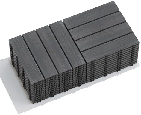 Interlocking Deck Tiles 12"x12" Waterproof Outdoor Patio Flooring Wood Plastic - Image 3
