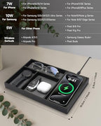 Valet Tray, Built in Wireless Charging Pad, Nightstand Organizer - Image 2