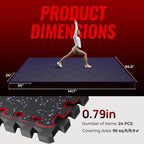 SUPERJARE 0.79'' Extra-Thick 24 Pcs 96 Sq Ft Exercise Equipment Mats - Image 5