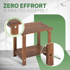 Acacia Wood Adirondack Side Table, 2-Tier Outdoor End Table - Image 7