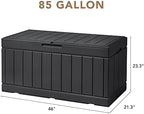 Devoko 85 Gallon Deck Box Lockable Resin Outdoor Storage Box waterproof Outdoor - Image 7