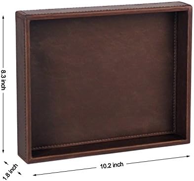 Vixdonos Leather Valet Tray Rectangular Catchall Tray Counter Organizer - Image 2