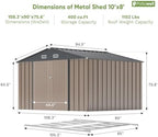Patiowell 10x8 FT Outdoor Storage Shed - Image 6