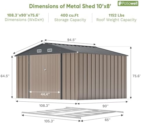 Patiowell 10x8 FT Outdoor Storage Shed - Image 6