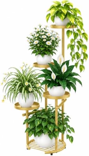 TOSKING Tall 5-Tier Round Metal Corner Plant Stand Indoor by TOSKINGESSENCE