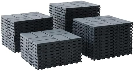 Plastic Interlocking Deck Tiles 12"x12" Waterproof Outdoor Patio Flooring PP - Image 5