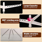 2-Layer Rotatable & Foldable Clothes Drying Rack 75" Stainless Steel Laundry - Image 3