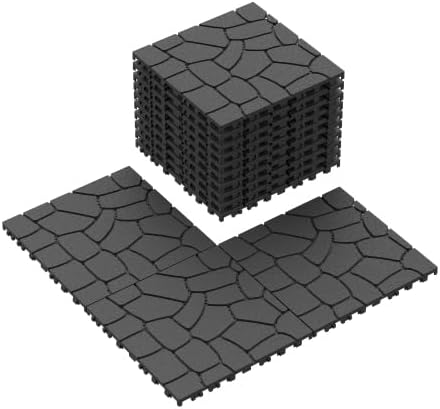 Plastic Interlocking Deck Tiles, 44 Pack, Poolside Balcony, and Backyard by Unknown