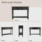 Console Table with 3 Vintage Carved Drawers - Image 6