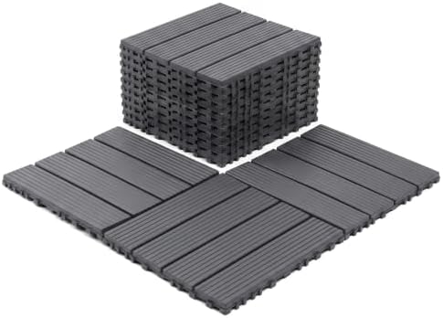 44 PCS 12"x12" Interlocking Deck Tiles by Unknown