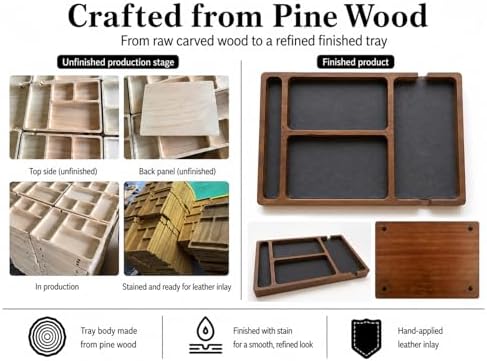 Shinpuru Wooden Valet Tray for Men, Nightstand Organizer - Image 5