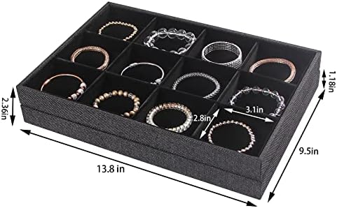 Julysky 2Pcs 12 Grids Stackable Jewelry Organizer Trays - Image 5