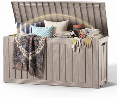DRATO 135 Gallon Deck Boxes Outdoor Waterproof Storage Box by DRATOprovidesawarmandcozy