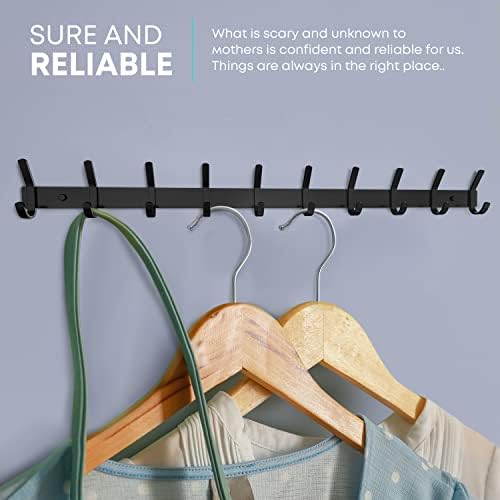 Coat Rack Wall Mount – 30 Inch Stainless Steel Hook Rail - Image 4