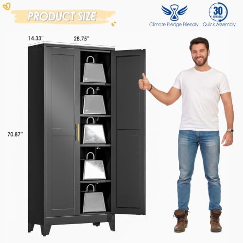 GAIOUS 71" Tall Metal Storage Cabinet - Image 2