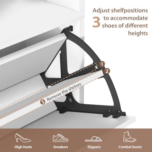 Narrow Hall Tree with Storage, Modern Entryway Coat Rack with Shoe Cabinet - Image 4