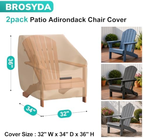 Adirondack Outdoor Chair Covers Waterproof 32"Wx34"Dx36"H - Image 2