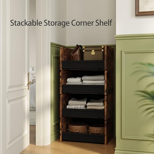 FOUCSSOMEI Closet Organizer and Storage, 4 Tier Stackable Storage Organizer - Image 5