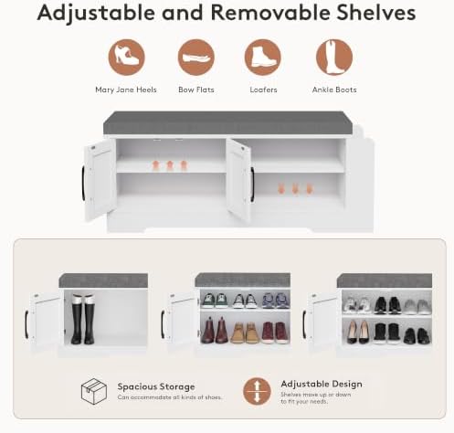 Farmhouse Shoe Storage Bench - Image 5