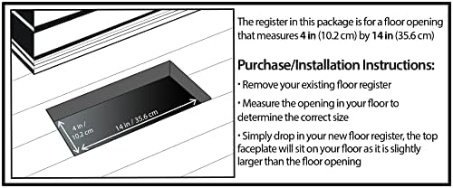 Decor Grates PL414-TA Floor Register, 4 x 14-Inch - Image 2
