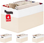 Criusia 4 Pack Baby Clothes Organizer Bins, Fabric Collapsible Storage Baskets by Criusia