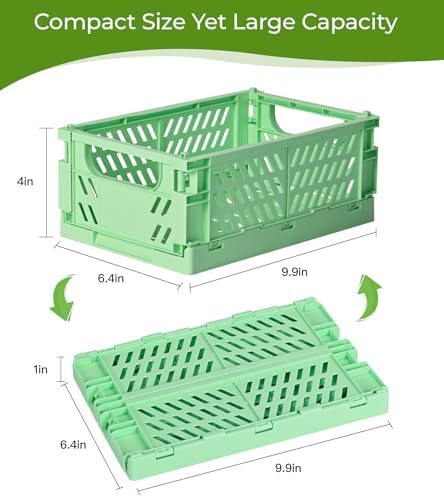 HUUSMOT 2-Pack Collapsible Plastic Storage Baskets, 9.8"x6.5"x3.8" - Image 3