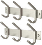 Small Coat Rack Wall Mount – Brushed Nickel 9 Inch Stainless Steel Hook Rail by SAYONEYES