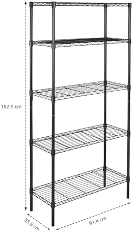 Amazon Basics 5-Shelf Adjustable Heavy Duty Steel Wire Storage Shelves - Image 5