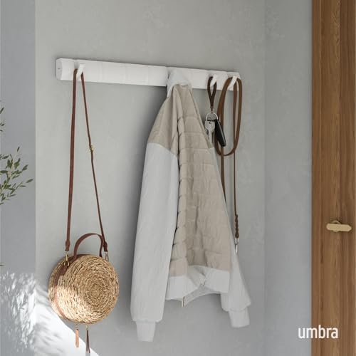 Umbra Flip Coat Rack, Wall Mount 8-Hook, Space Saving - Image 2