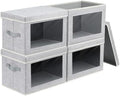 Homsorout Storage Baskets with Lids, 4 Pack Large Box Organizer with Window by Homsorout