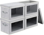 Homsorout Storage Baskets with Lids, 4 Pack Large Box Organizer with Window by Homsorout