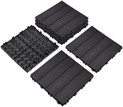 Design House Square Deck Tile, Modern Ebony by DesignHouse