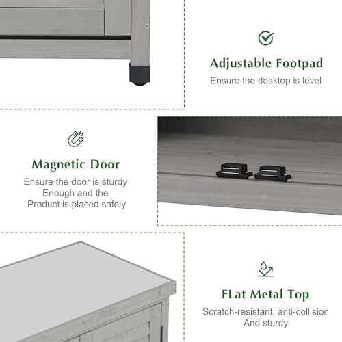 Outdoor Storage Cabinet & Potting Bench Table - Image 4